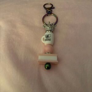 Elegant Pink and Silver Keychain